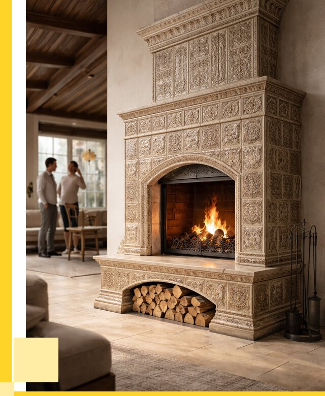 Купить изразцовый камин в Керчи от 255300 р. | ЭриданКрч