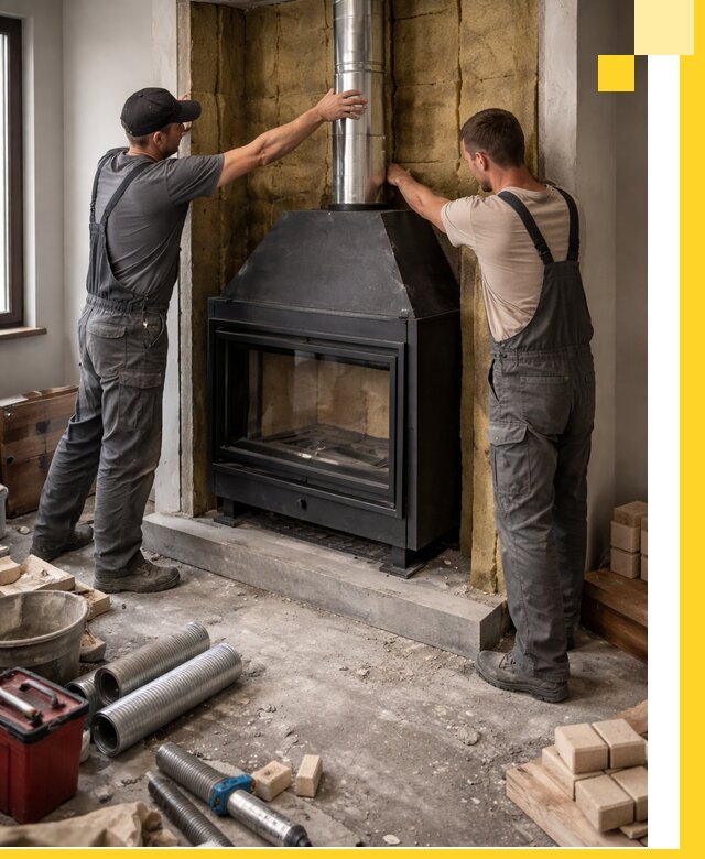 Изготовление и монтаж закрытых каминов в Керчи под ключ