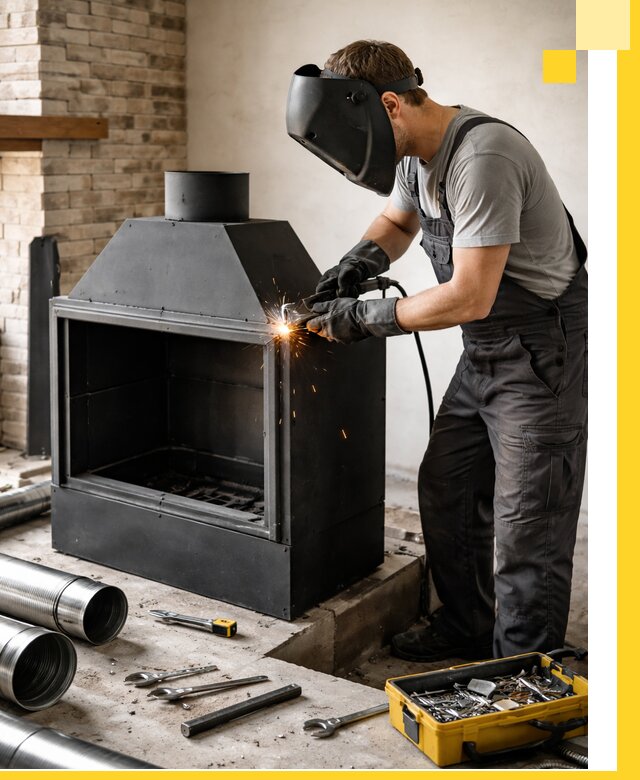 Продажа и установка металлических каминов в Керчи под ключ