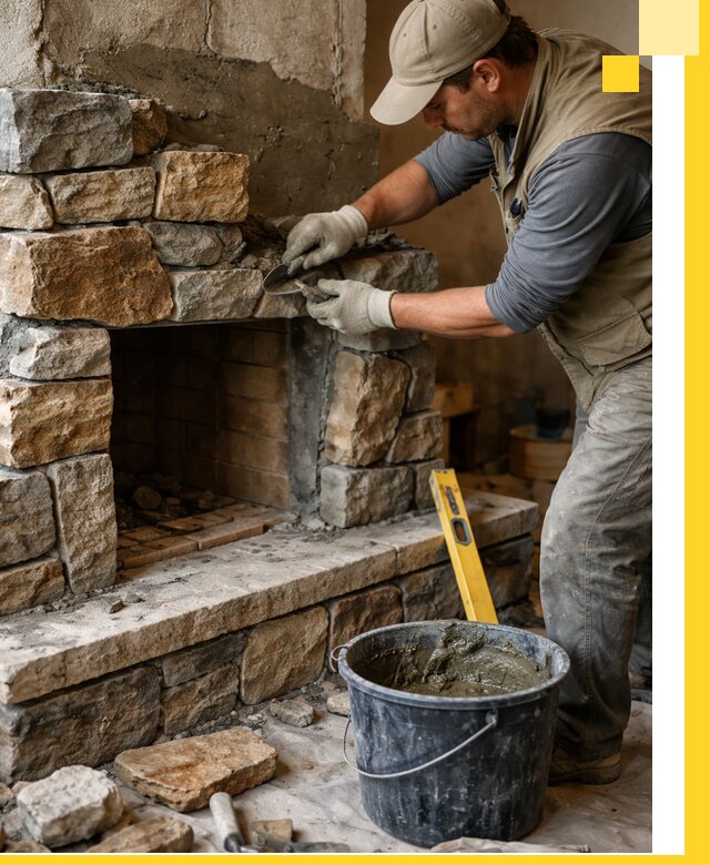 Изготовление и установка каменных каминов под ключ в Керчи