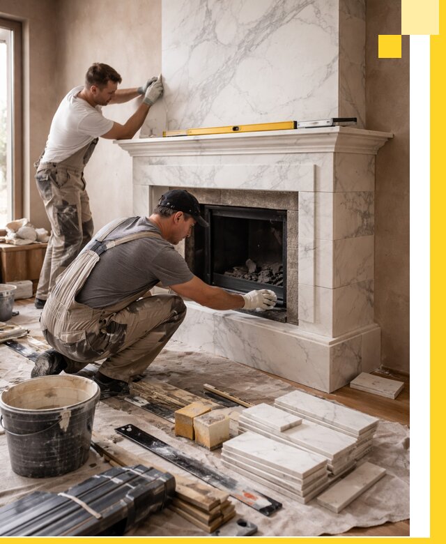 Отделка каминов в Керчи качественные облицовочные работы