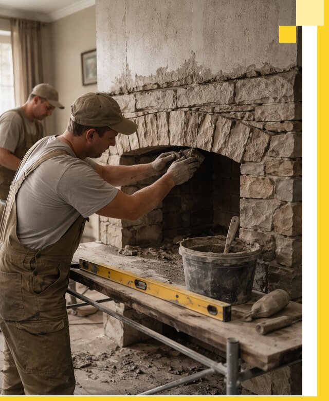 Изготовление каминов под ключ в Керчи, монтаж и отделка