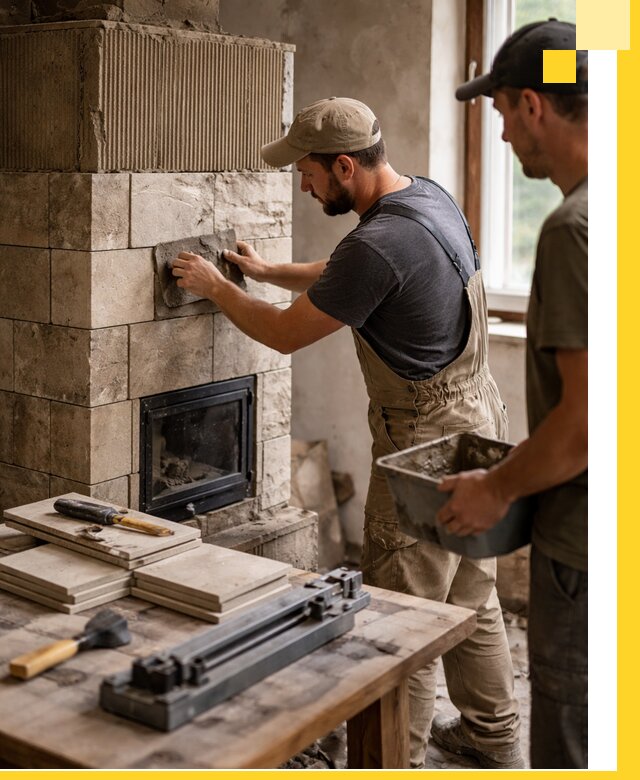 Профессиональная облицовка печей в Керчи: керамика и камень