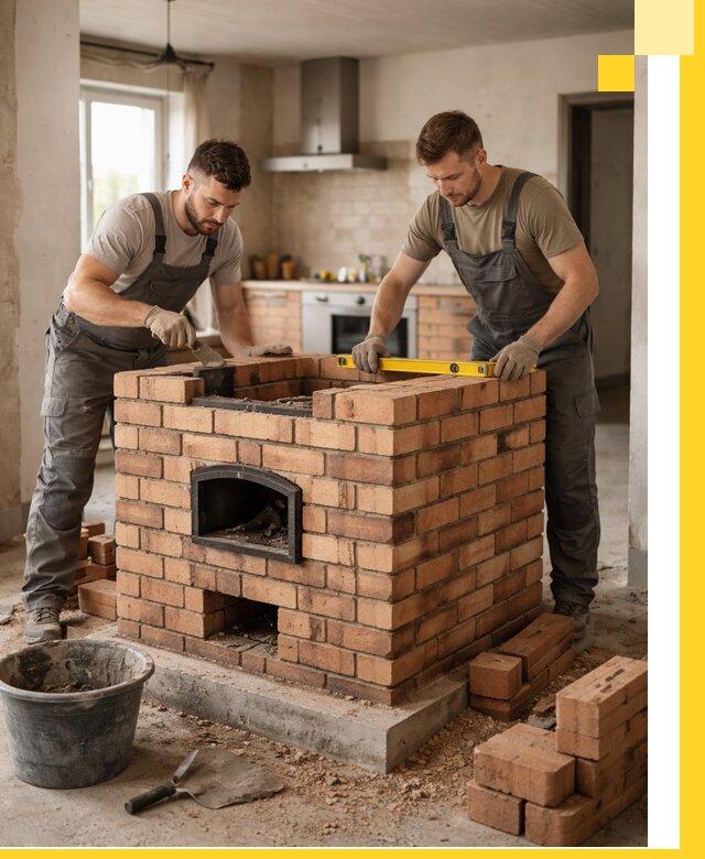 Установка и монтаж печей в частном доме в Керчи под ключ