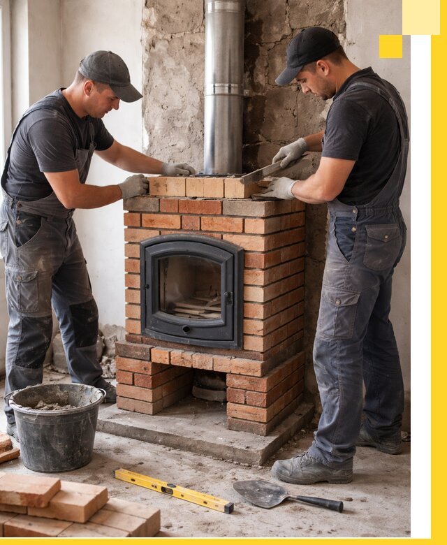 Монтаж печи камина под ключ в Керчи с гарантией и пусконаладкой