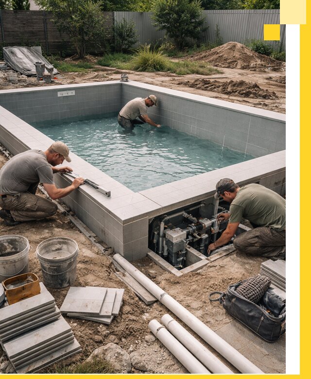 Строительство и монтаж бассейнов для дачи под ключ в Керчи