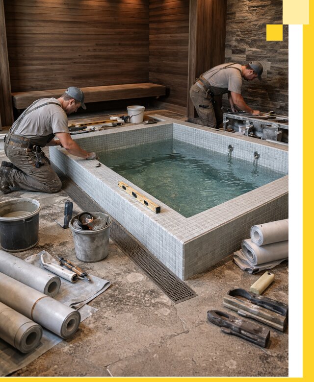 Установка и строительство бассейнов для сауны в Керчи