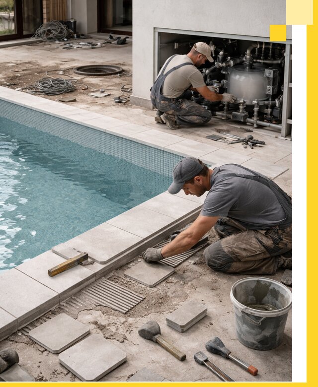 Строительство и монтаж бассейнов в коттедже в Керчи