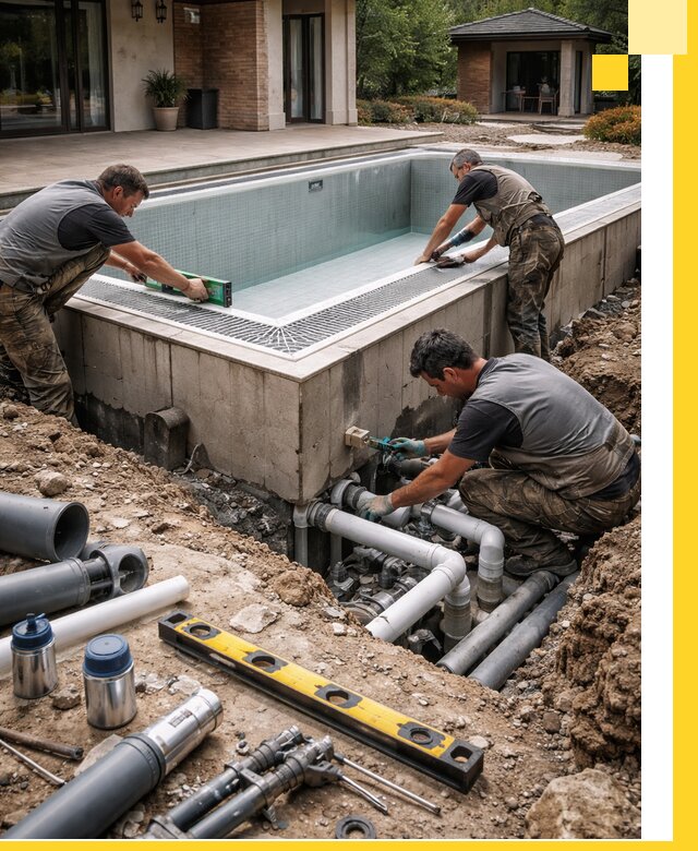 Строительство переливных бассейнов в Керчи под ключ