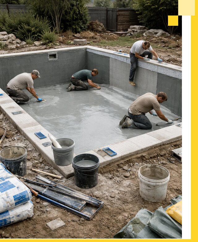 Изготовление и монтаж чаши бассейна под ключ в Керчи