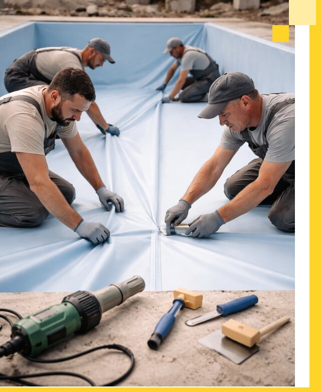 ПВХ пленка для бассейнов с монтажом и гарантией в Керчи