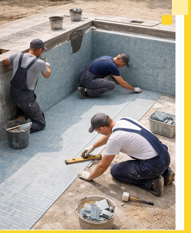 Укладка и установка плитки для бассейнов под ключ в Керчи