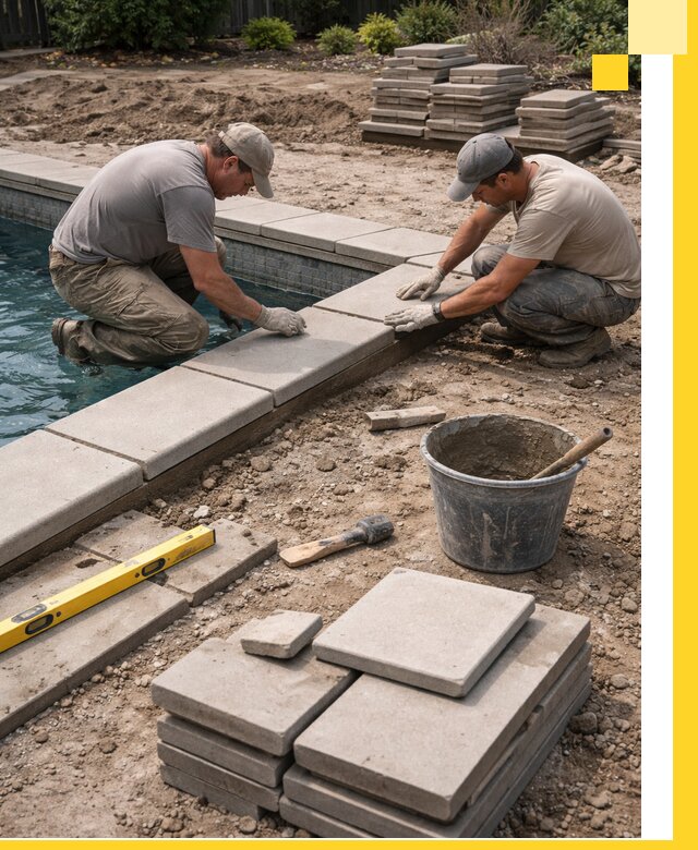 Установка и изготовление копингового камня для бассейнов в Керчи