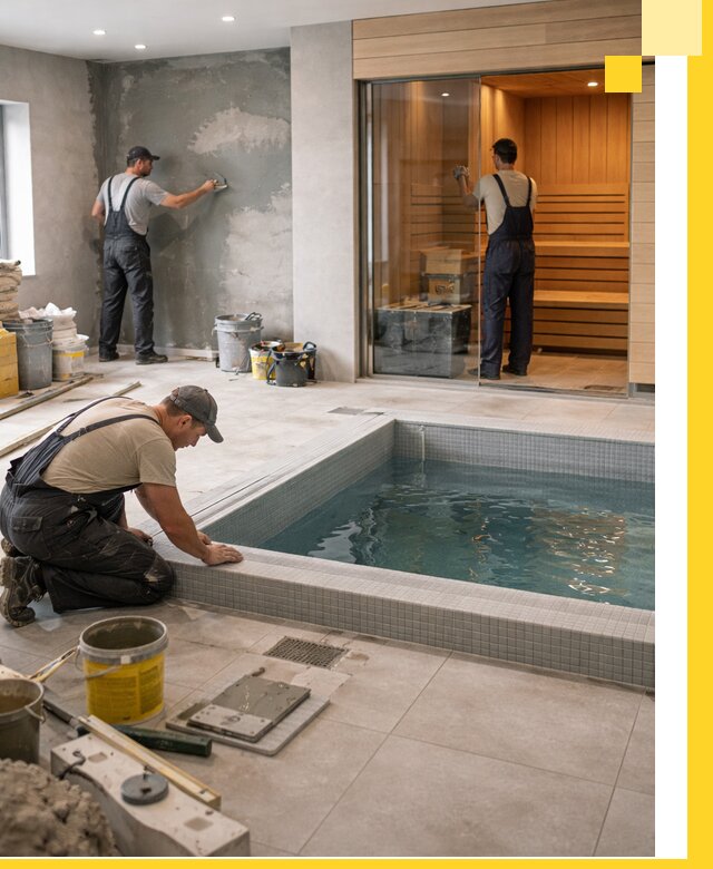 Проектирование и строительство сауны с бассейном в Керчи