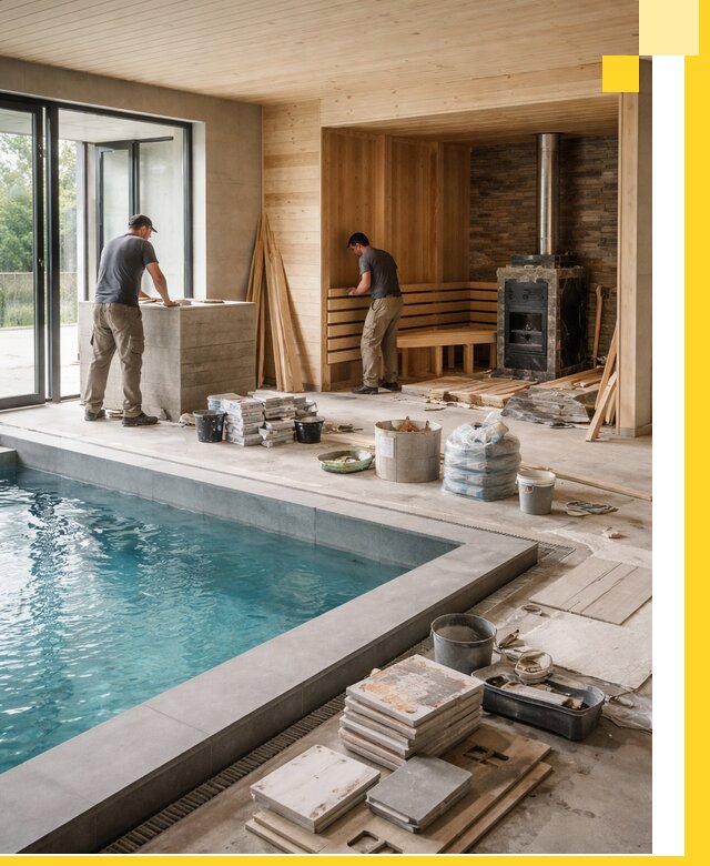 Проектирование и строительство бань с бассейном в Керчи