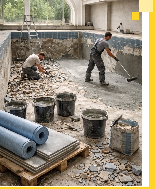 Реконструкция бассейнов в Керчи: ремонт, гидроизоляция