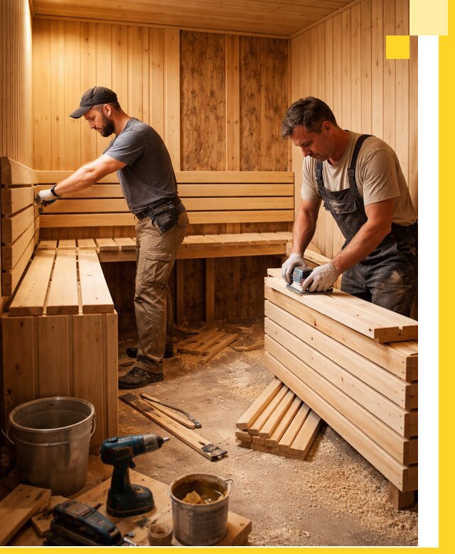 Профессиональный комплексный ремонт саун под ключ в Керчи