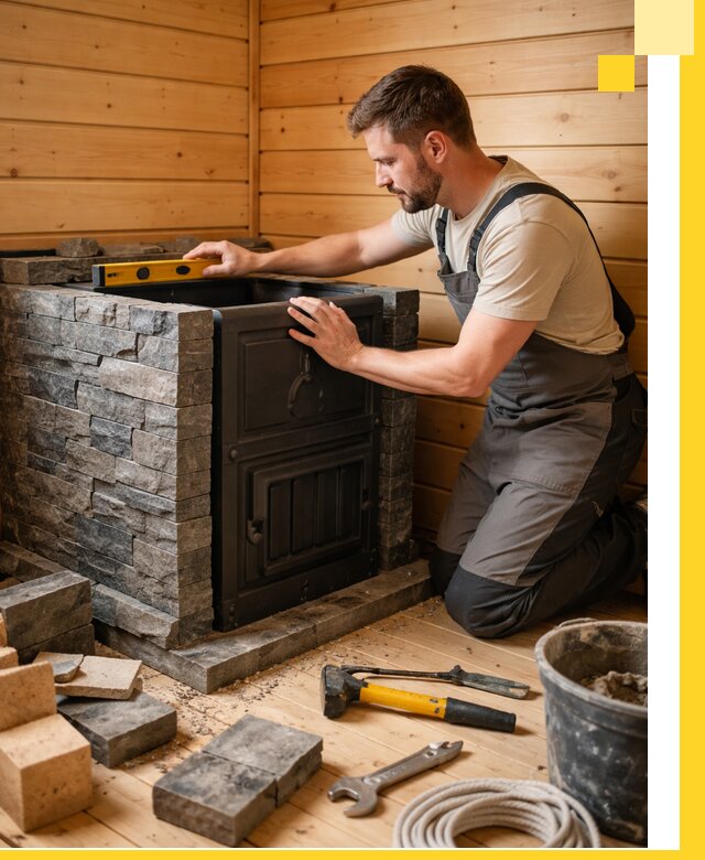 Производство и установка печей для саун под ключ в Керчи