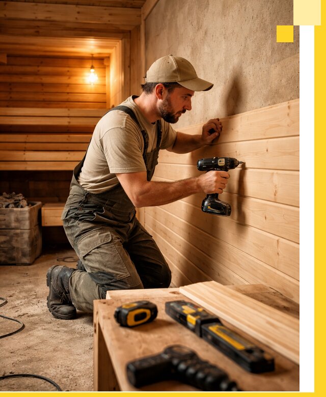 Профессиональная внутренняя отделка бани в Керчи под ключ