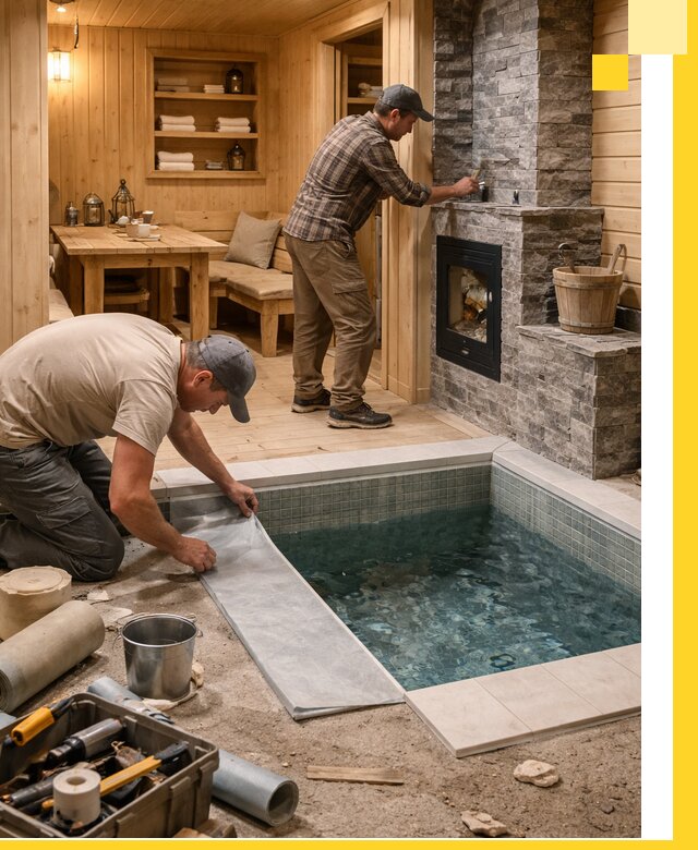 Строительство бань с комнатой отдыха под ключ в Керчи