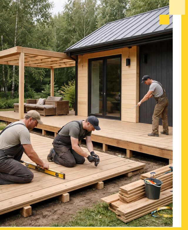 Строительство бань с террасой и бассейном под ключ в Керчи