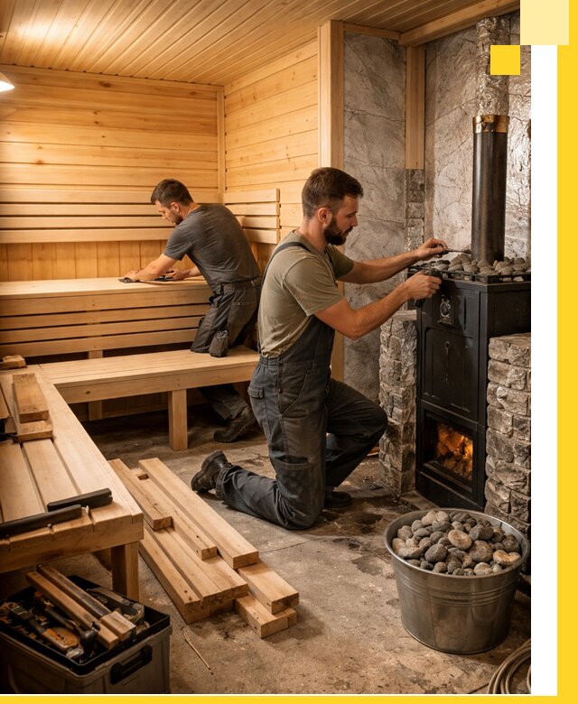 Дизайн и строительство интерьеров бань под ключ в Керчи