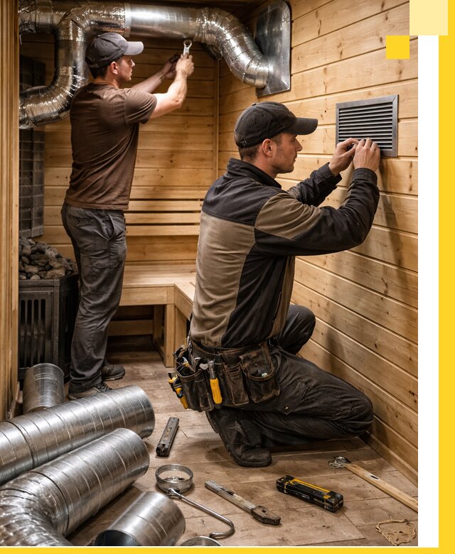 Проектирование и монтаж вентиляции бани в Керчи под ключ