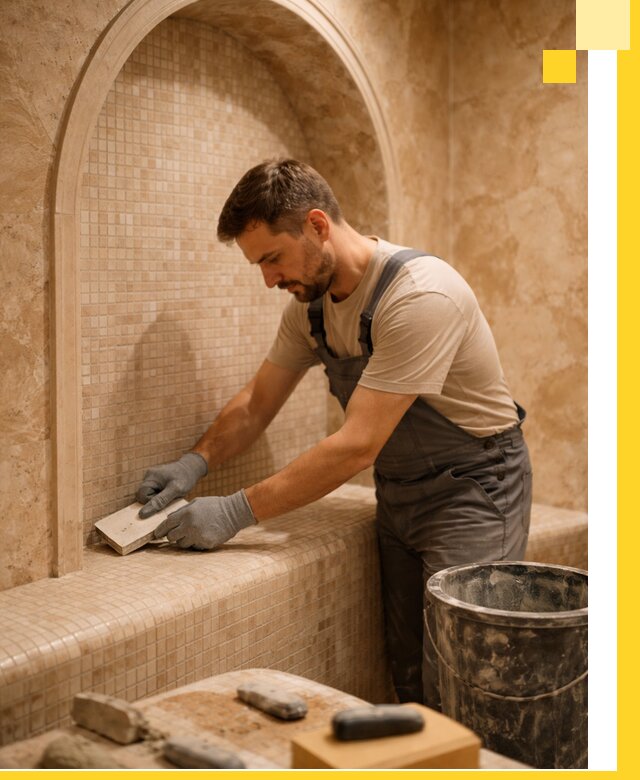 Профессиональная отделка хамамов с мозаикой под ключ в Керчи