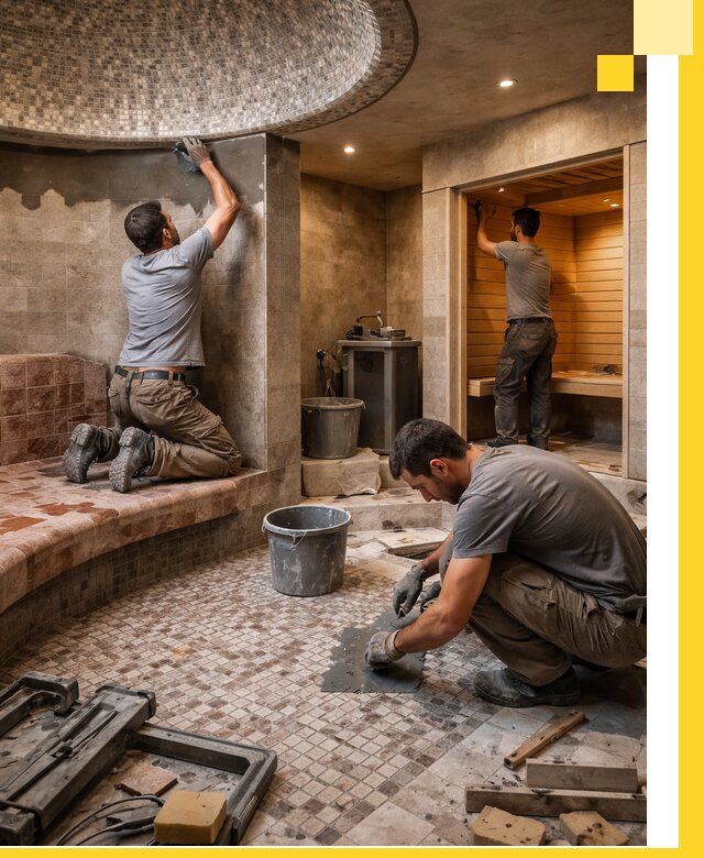 Проект и строительство хамама бани и сауны под ключ в Керчи