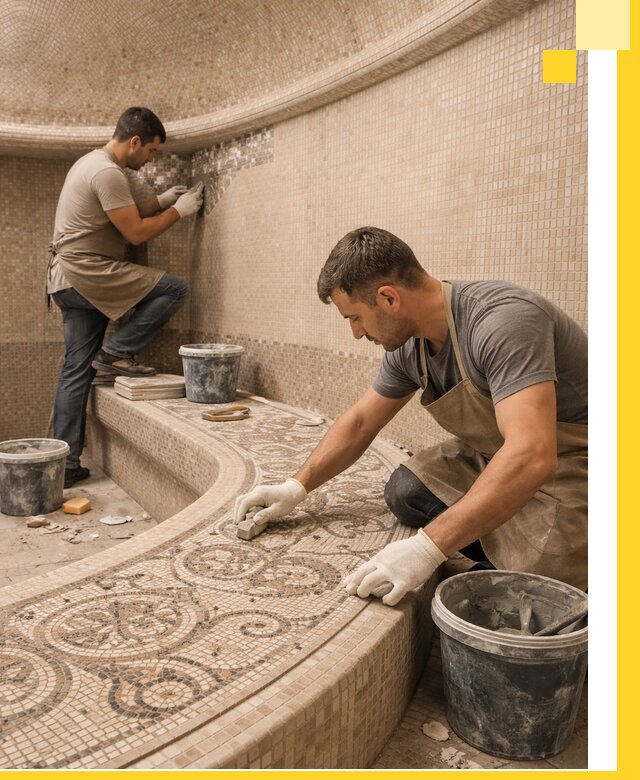 Плитка для хамама в Керчи, укладка, подбор и поставка